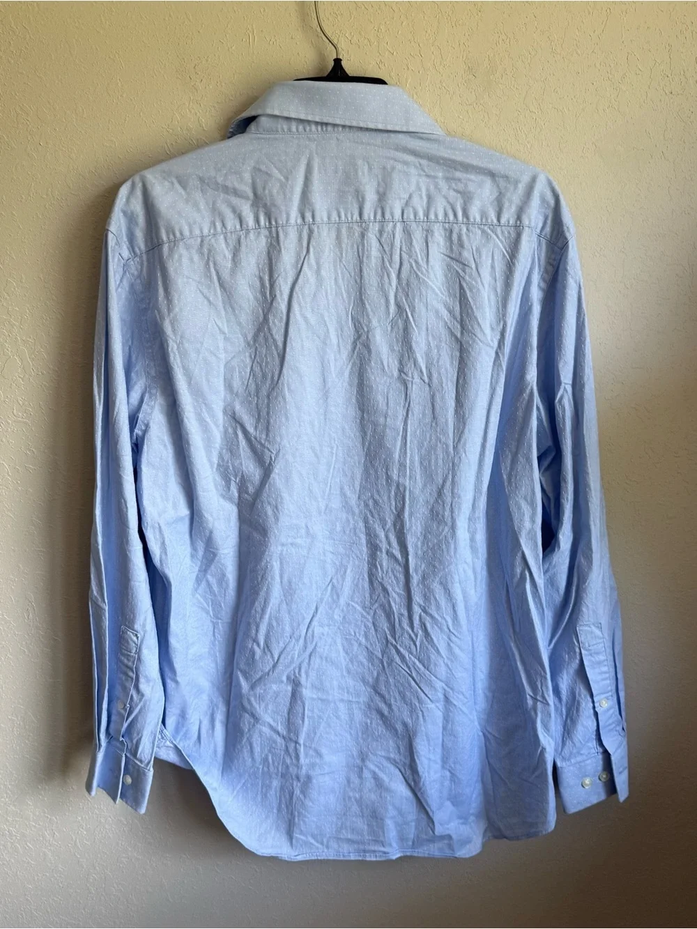 Men’s L Light Blue Michael Kora Slim Fit Stretch Office Formal Classic Button Up - Picture 6 of 6
